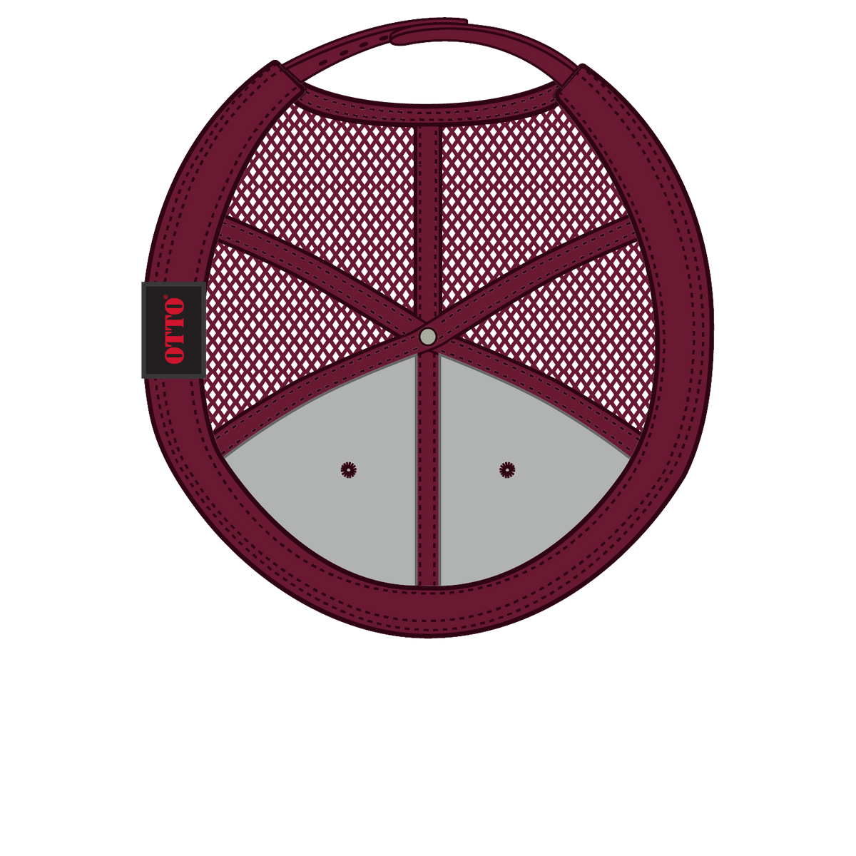 Inside View of 11219 - Cork/Bg Mrn OTTO CAP "OTTO SNAP" 6 Panel Pro Style Mesh Back Trucker Snapback Hat