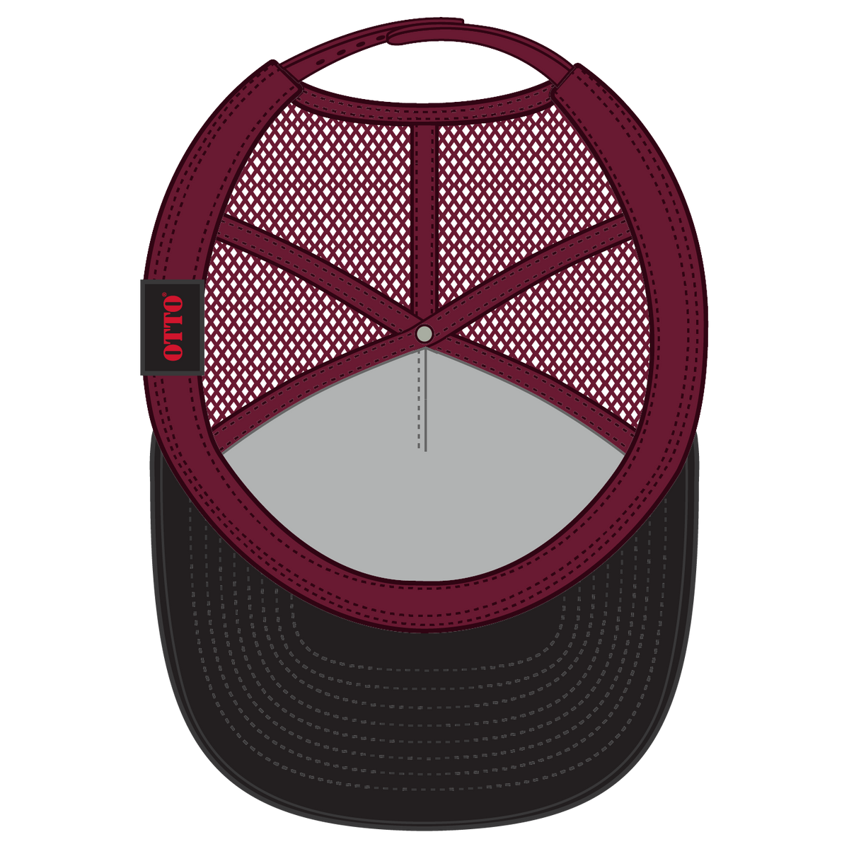 Inside View of 11219B - Cork/Bg Mrn OTTO CAP "OTTO SNAP" 5 Panel Pro Style Mesh Back Trucker Snapback Hat