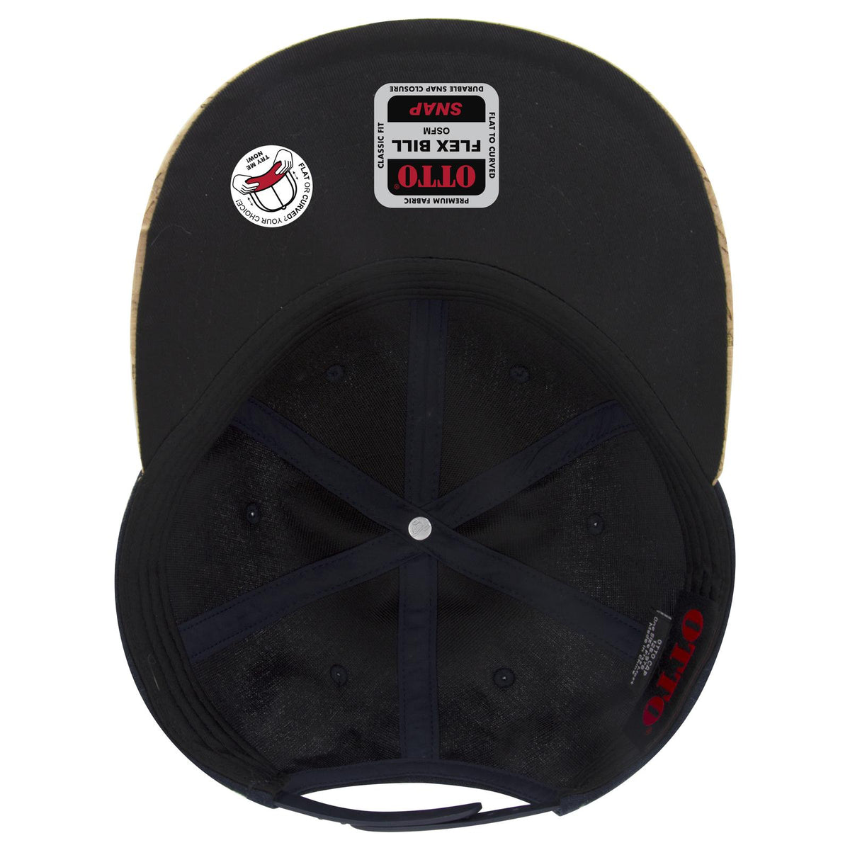 Inside View of 11225 - Cork/Ch Gry OTTO CAP "OTTO SNAP" 6 Panel Pro Style Snapback Hat