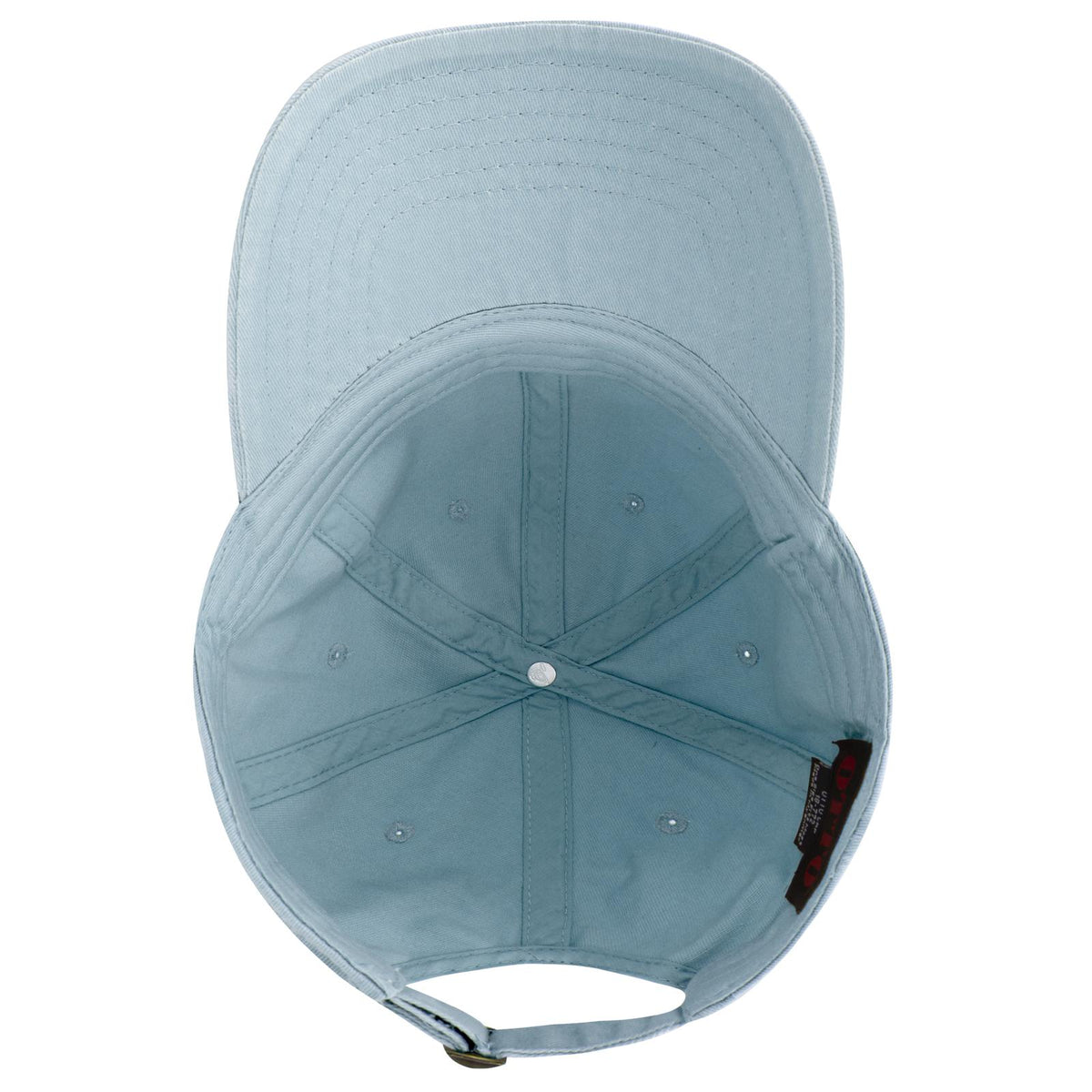Inside View of 121 - Powder Blue OTTO CAP 6 Panel Low Profile Dad Hat