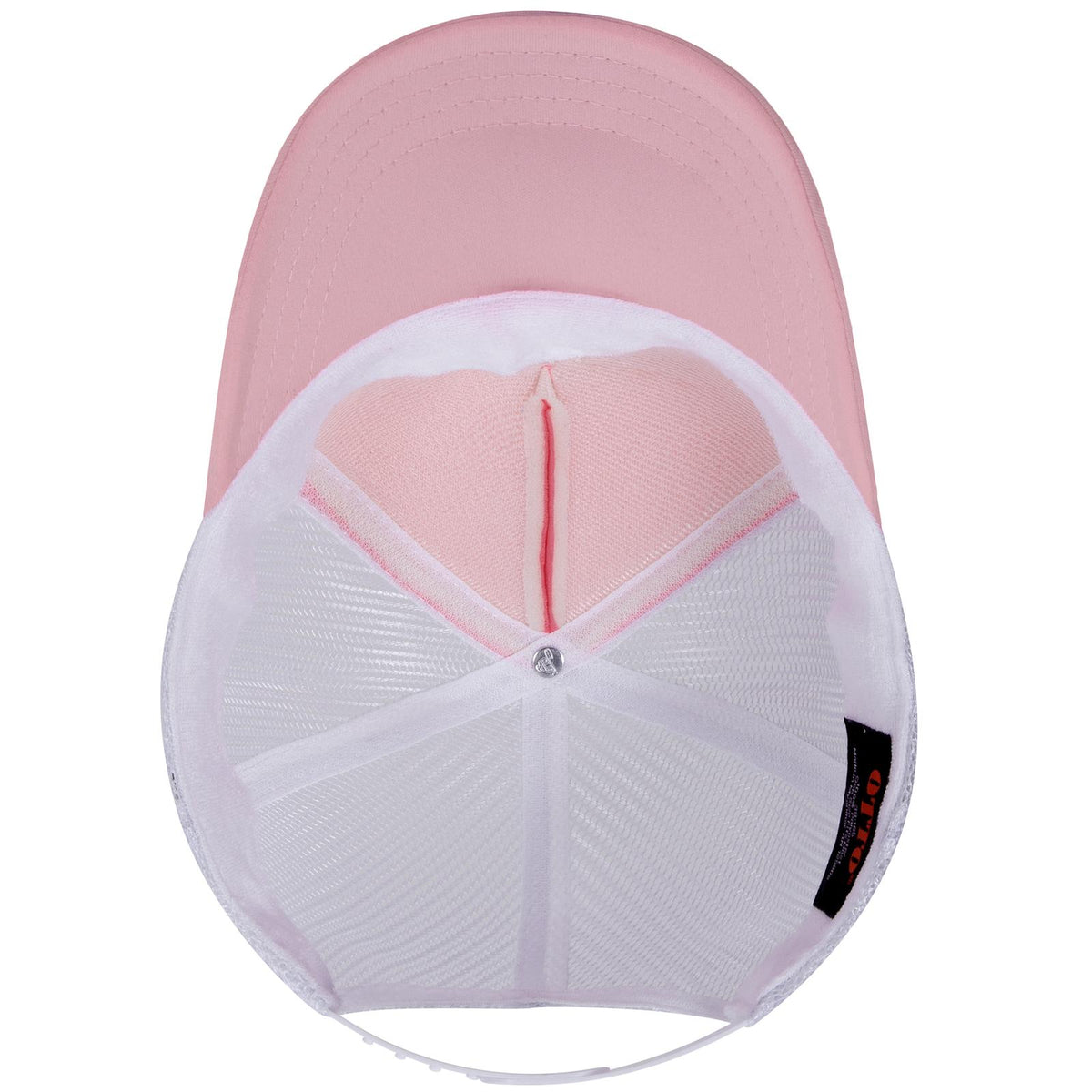 Inside View of 121216 - S.Pnk/S.Pnk/Wht OTTO CAP 5 Panel High Crown Mesh Back Trucker Hat