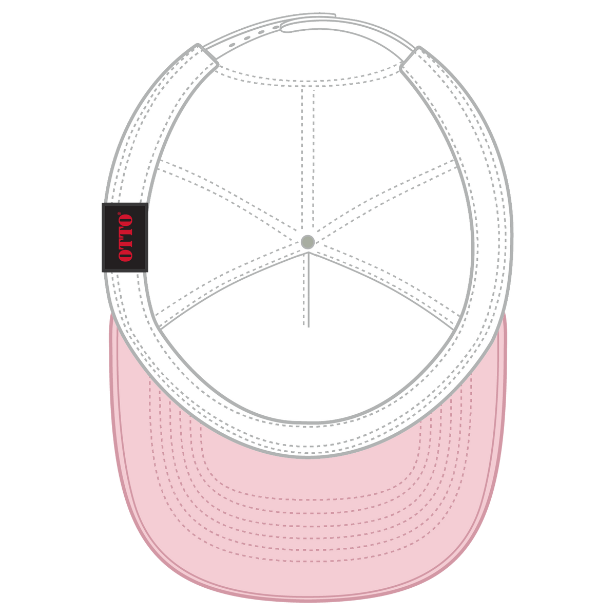 Inside View of 121216 - S.Pnk/S.Pnk/Wht OTTO CAP 5 Panel High Crown Mesh Back Trucker Hat