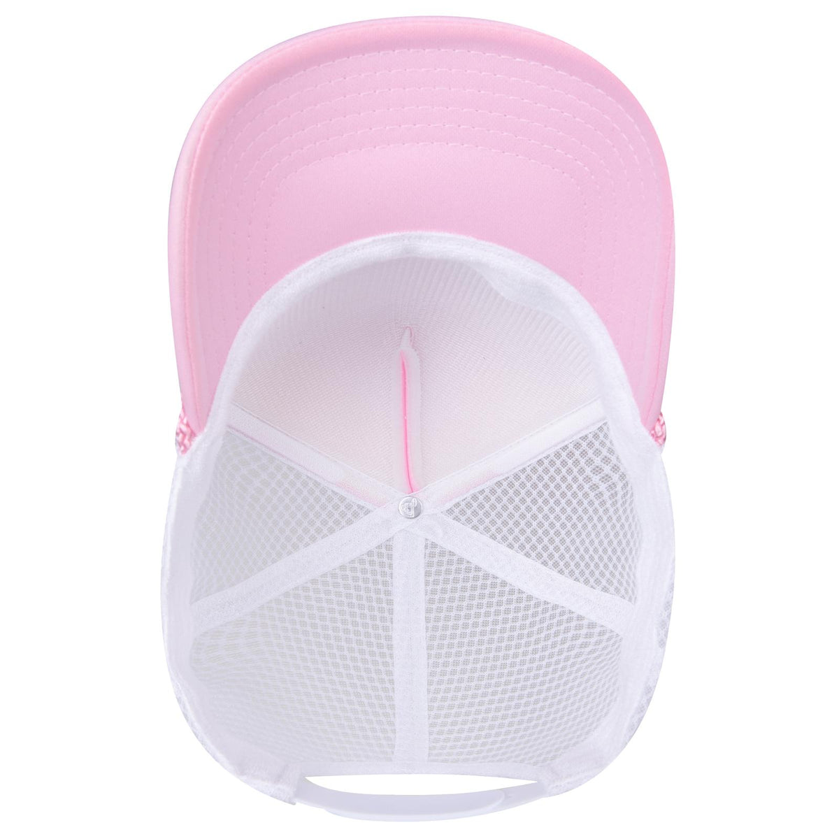 Inside View of 121216C - S.Pnk/S.Pnk/Wht OTTO CAP 5 Panel High Crown Air Mesh Back Trucker Hat