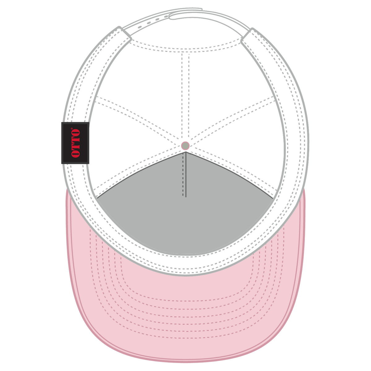Inside View of 121216C - S.Pnk/S.Pnk/Wht OTTO CAP 5 Panel High Crown Air Mesh Back Trucker Hat