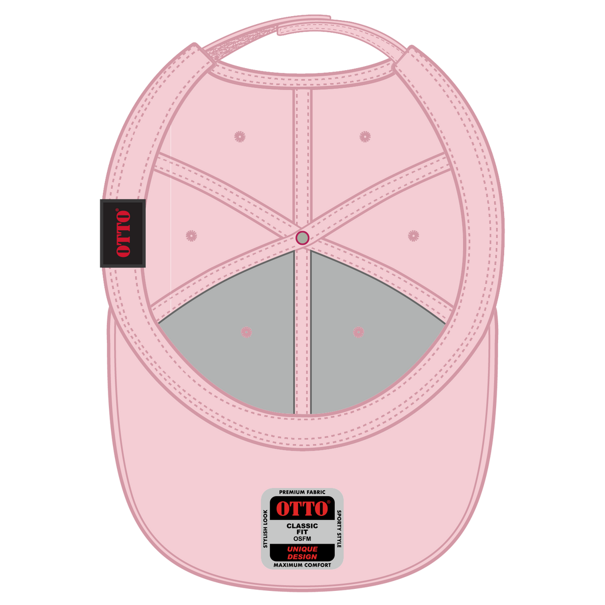 Inside View of 124242D - S.Pnk/H.Pnk/H.Pnk OTTO CAP 6 Panel Low Profile Baseball Cap