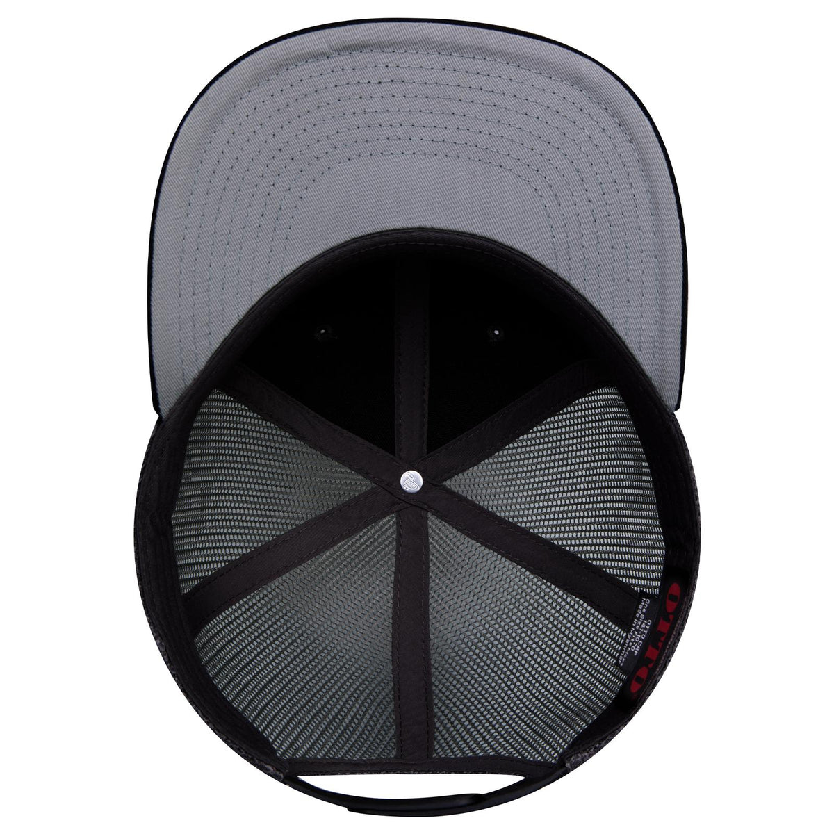 Inside View of 140303 - Gry/Blk/Blk OTTO CAP "OTTO SNAP" 6 Panel Pro Style Mesh Back Trucker Snapback Hat