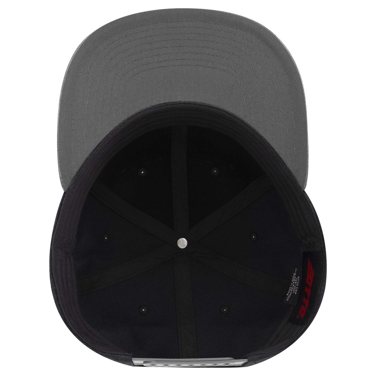 Inside View of 140303 - Gry/Blk/Blk OTTO CAP "OTTO SNAP" 6 Panel Pro Style Snapback Hat