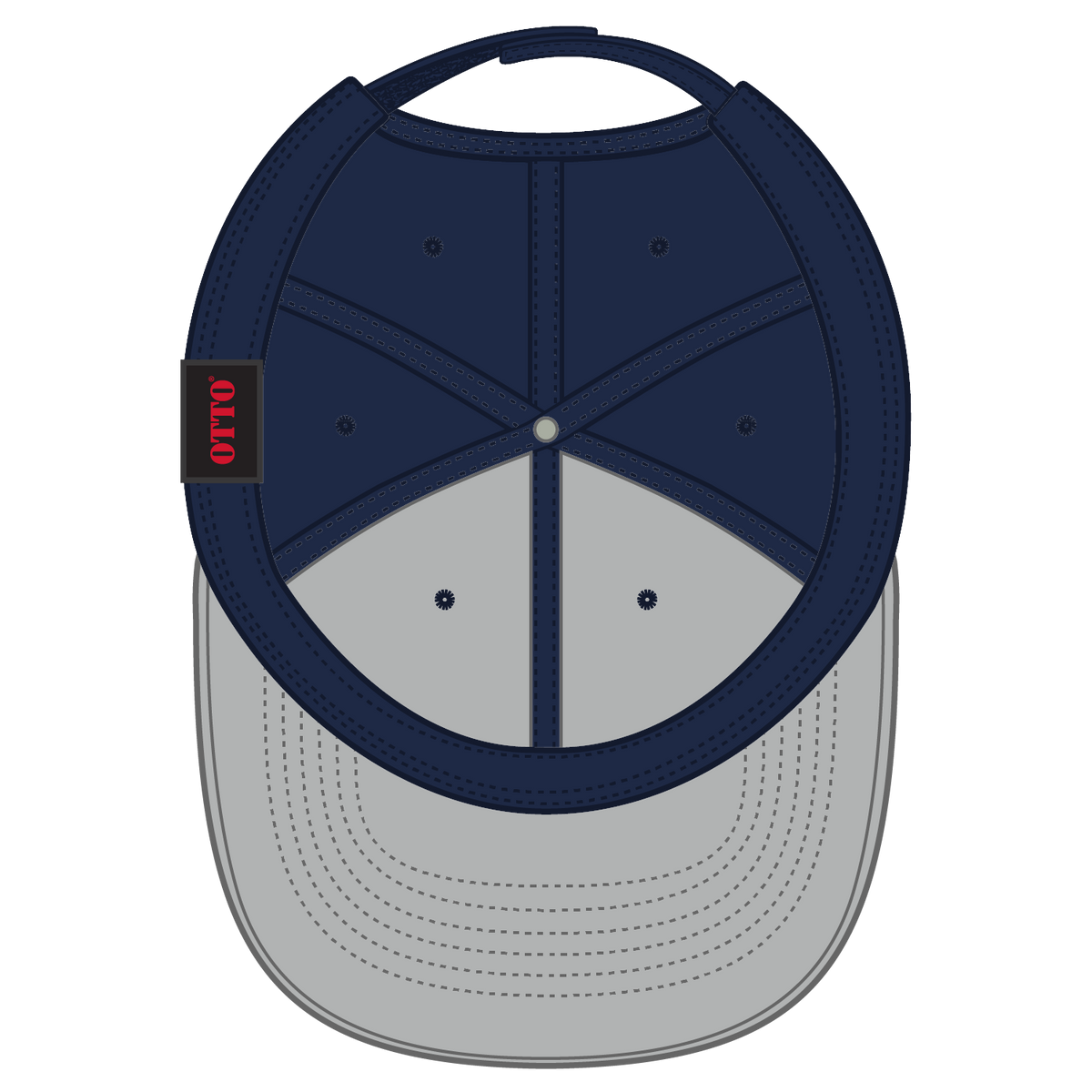 Inside View of 1404 - Gry/Nvy OTTO CAP 6 Panel Low Profile Baseball Cap