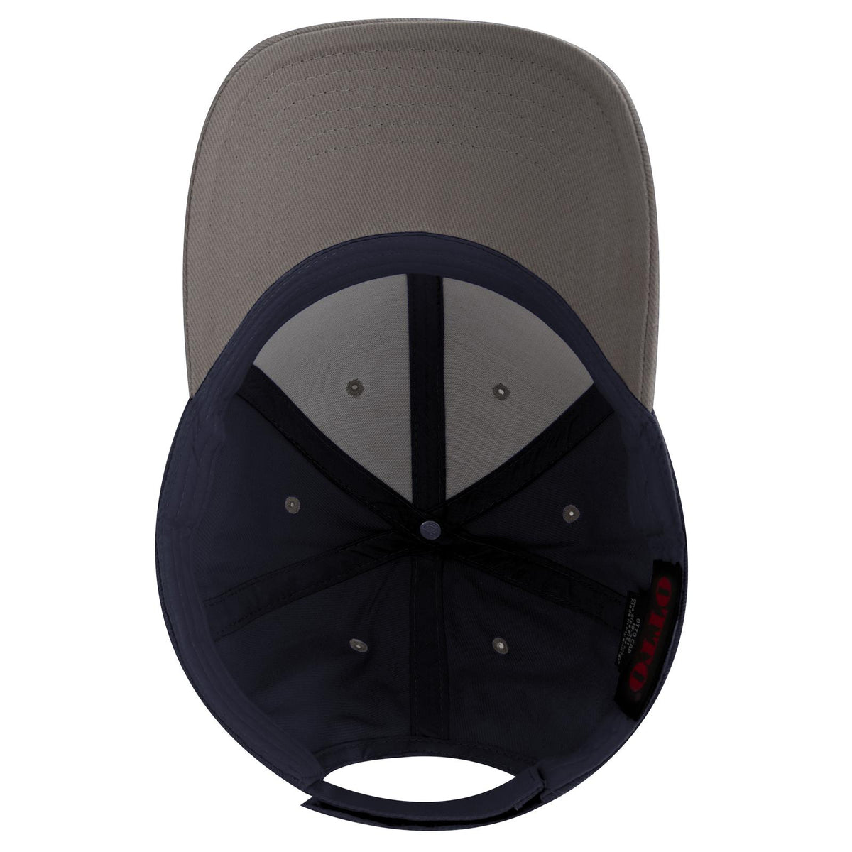 Inside View of 1404 - Gry/Nvy OTTO CAP 6 Panel Low Profile Baseball Cap