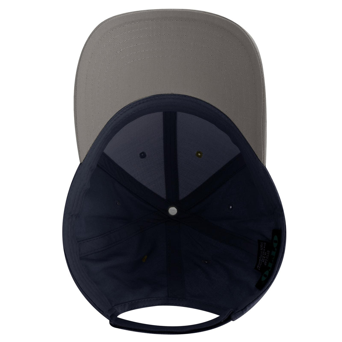Inside View of 140404 - Gry/Nvy/Nvy OTTO CAP 6 Panel Low Profile Baseball Cap