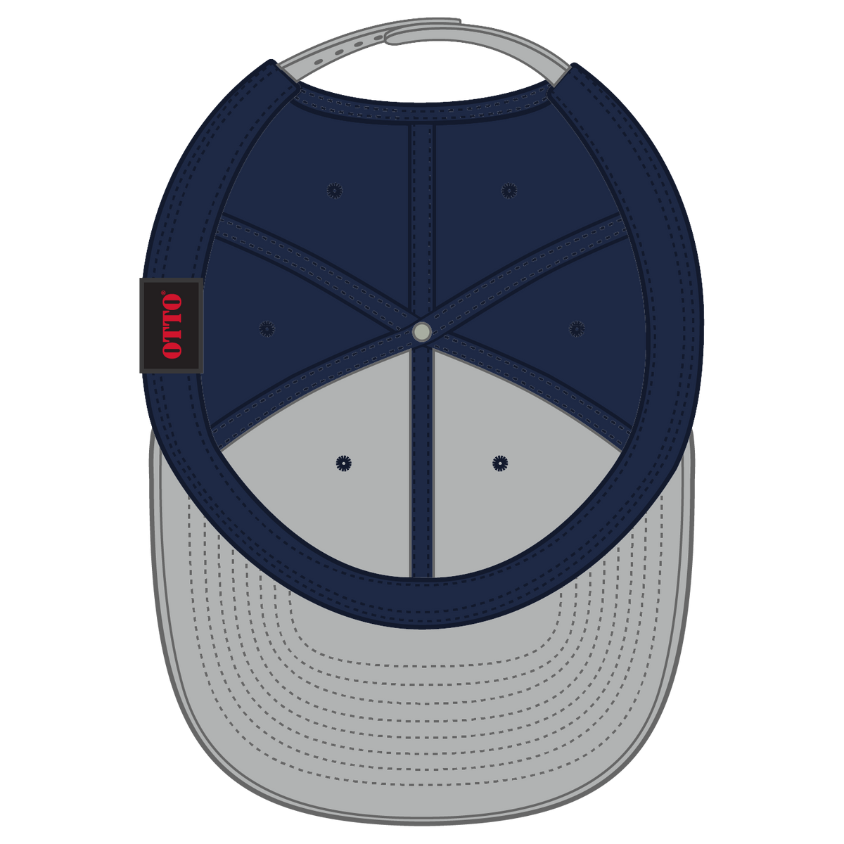 Inside View of 140404 - Gry/Nvy/Nvy OTTO CAP "OTTO SNAP" 6 Panel Pro Style Snapback Hat