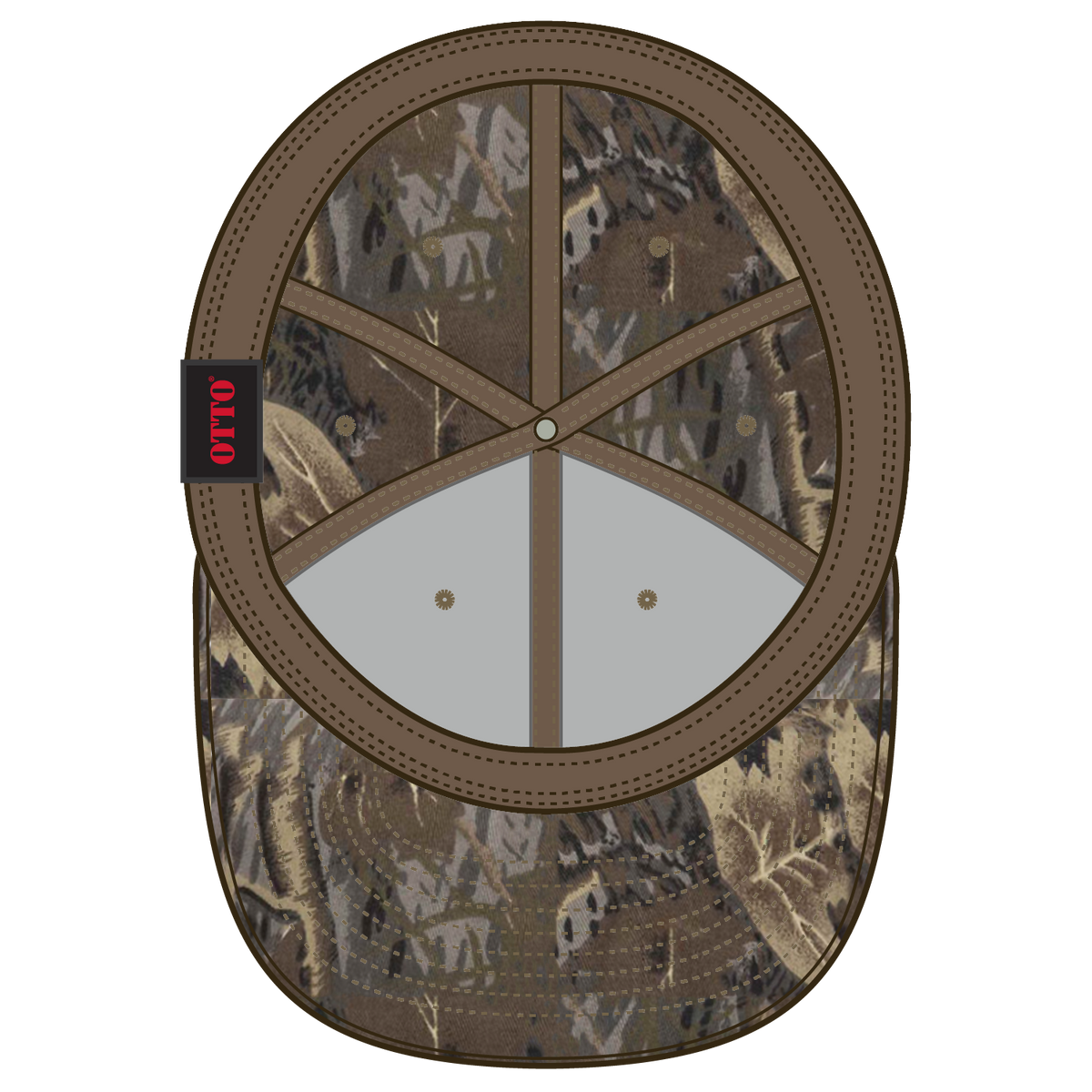 Inside View of 140732 - Gry/Brn/Kha OTTO CAP "OTTO FLEX" Fitted Camouflage 6 Panel Low Profile Baseball Cap