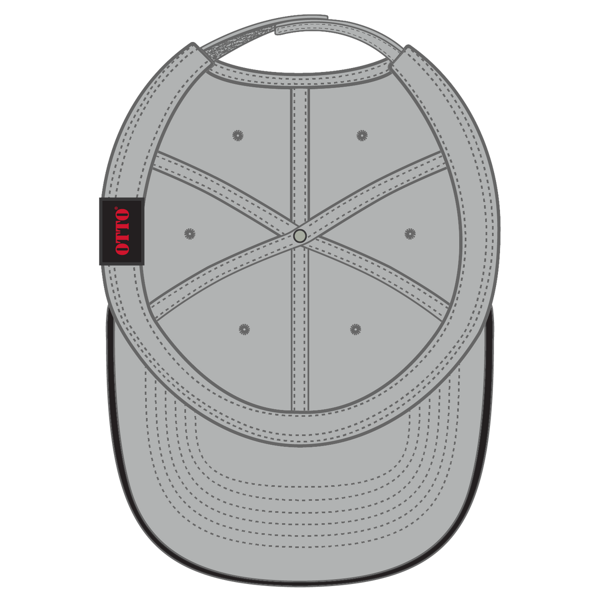 Inside View of 141403 - Gry/Gry/Blk OTTO CAP 6 Panel Low Profile Baseball Cap