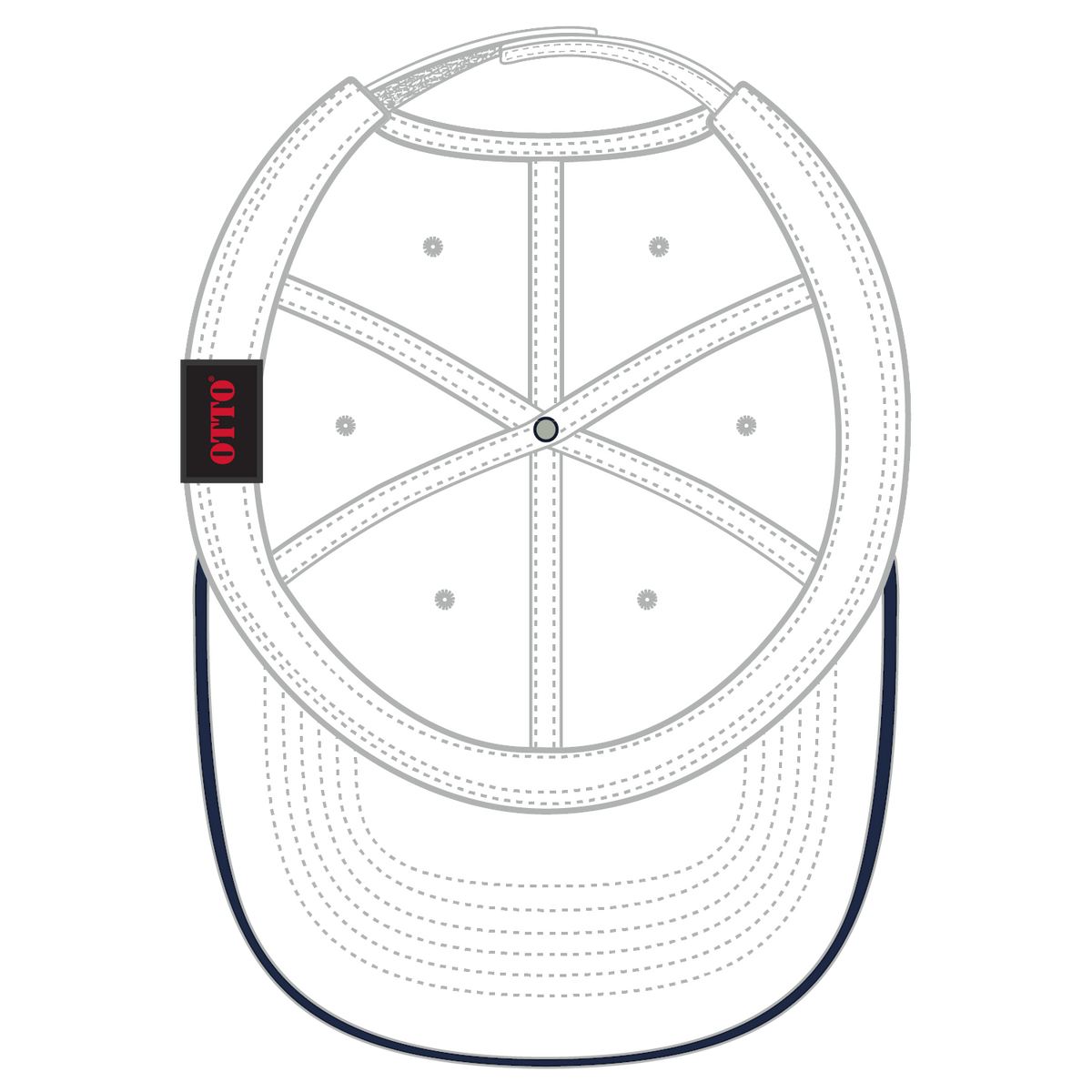 Inside View of 161604 - Wht/Wht/Nvy OTTO CAP 6 Panel Low Profile Baseball Cap