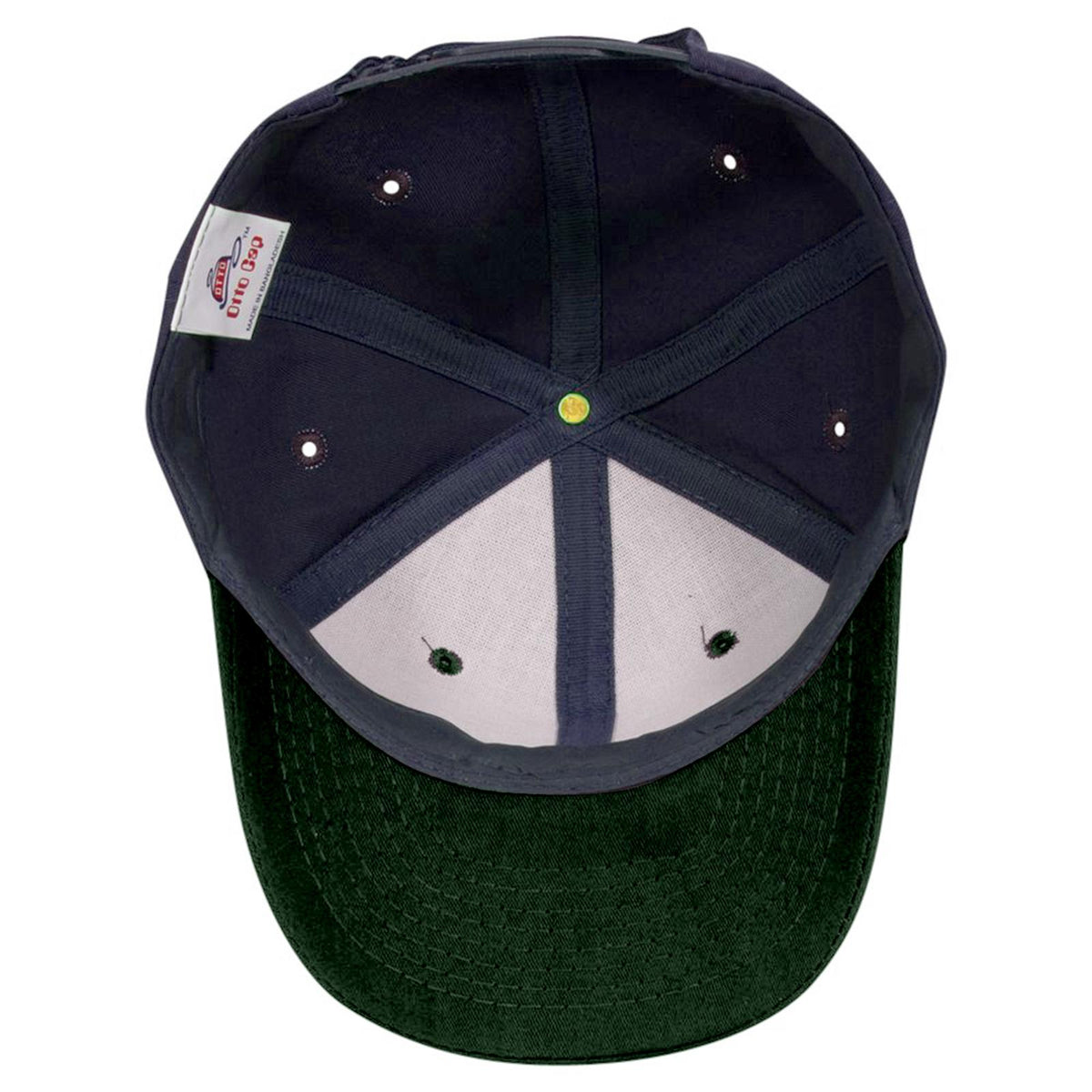 Inside View of 1704 - Dk.Grn/Nvy OTTO CAP 6 Panel Mid Profile Baseball Cap