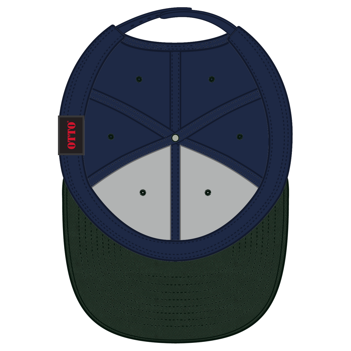 Inside View of 1704 - Dk.Grn/Nvy OTTO CAP 6 Panel Mid Profile Baseball Cap