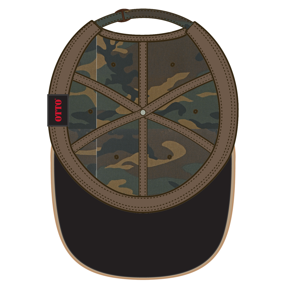 Inside View of 1707 - Dk.Grn/Brn OTTO CAP 6 Panel Low Profile Baseball Cap