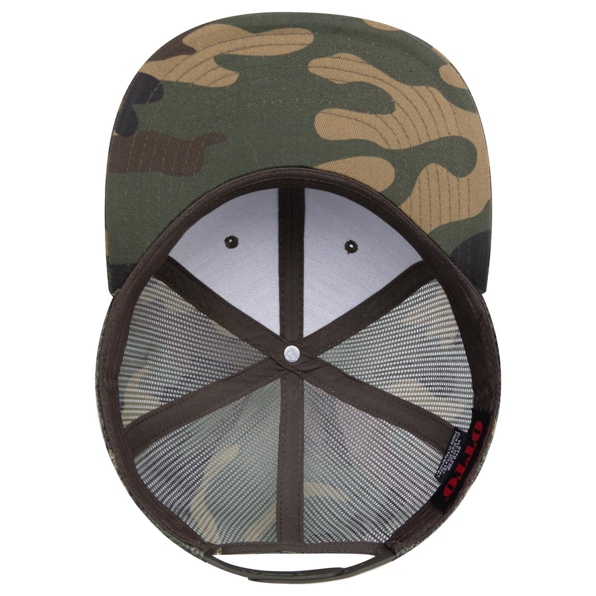 Inside View of 1707 - Dk.Grn/Brn OTTO CAP "OTTO SNAP" 6 Panel Pro Style Mesh Back Trucker Snapback Hat