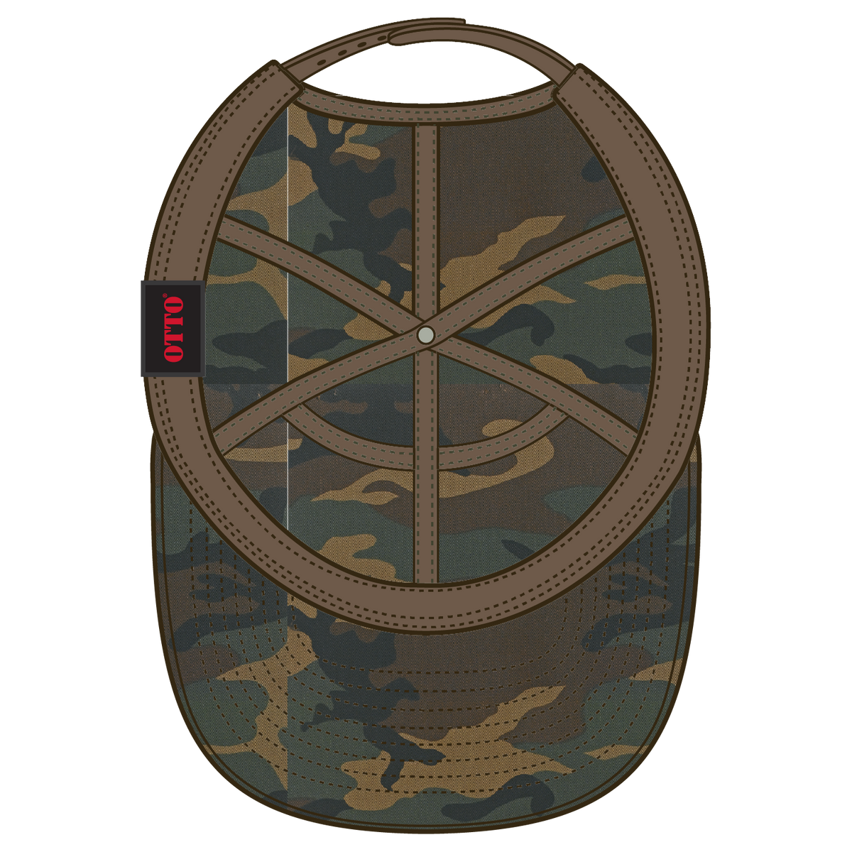 Inside View of 1707 - Dk.Grn/Brn OTTO CAP "OTTO SNAP" 7 Panel Pro Style Snapback Hat