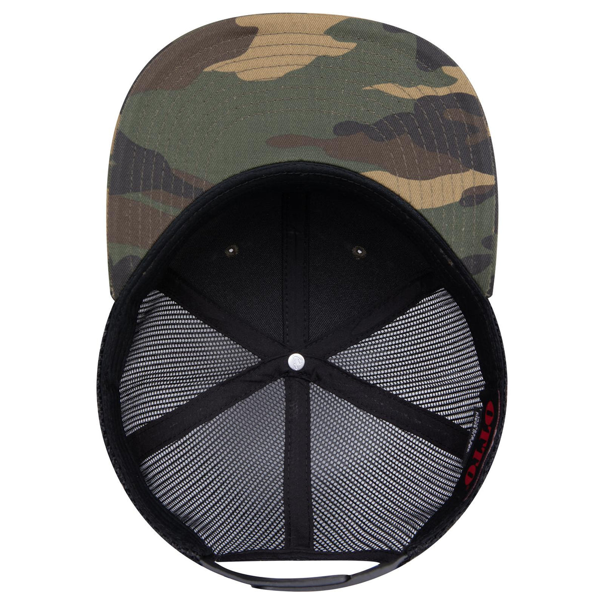 Inside View of 170703 - Dk.Grn/Brn/Blk OTTO CAP "OTTO SNAP" 6 Panel Pro Style Mesh Back Trucker Snapback Hat