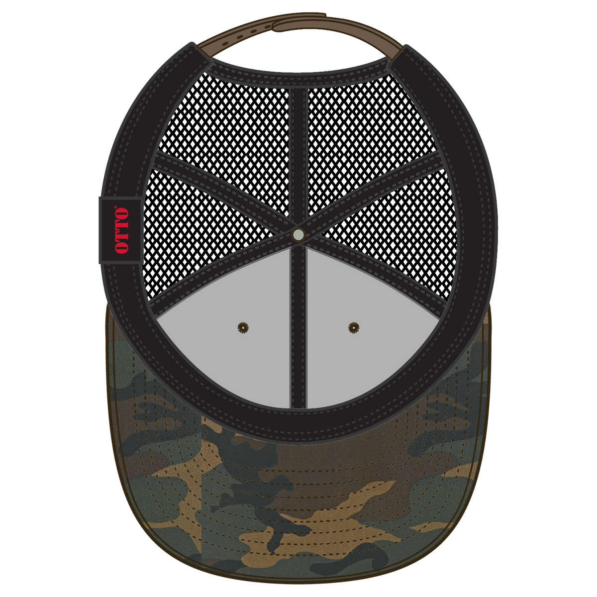 Inside View of 170703 - Dk.Grn/Brn/Blk OTTO CAP "OTTO SNAP" 6 Panel Pro Style Mesh Back Trucker Snapback Hat