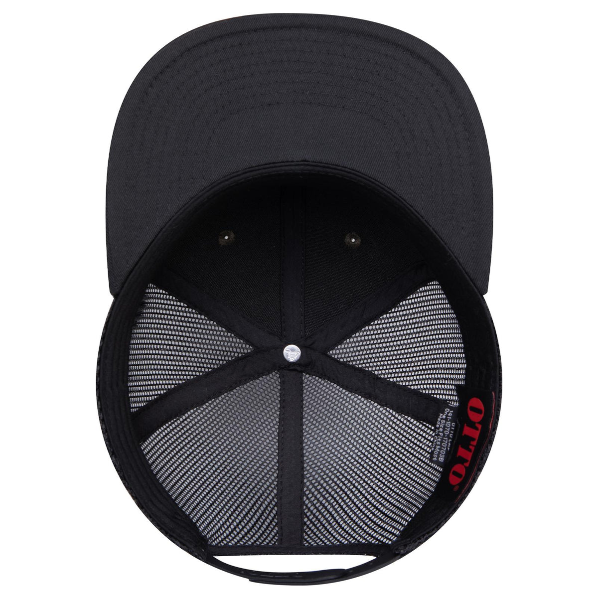 Inside View of 170703B - Dk.Grn/Brn/Blk OTTO CAP "OTTO SNAP" 6 Panel Pro Style Mesh Back Trucker Snapback Hat
