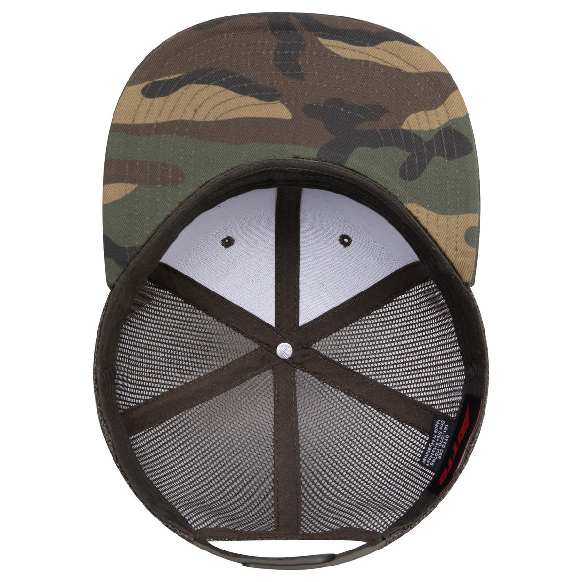 Inside View of 170746 - Dk.Grn/Brn/Dk.Ol.Grn OTTO CAP "OTTO SNAP" 6 Panel Pro Style Mesh Back Trucker Snapback Hat