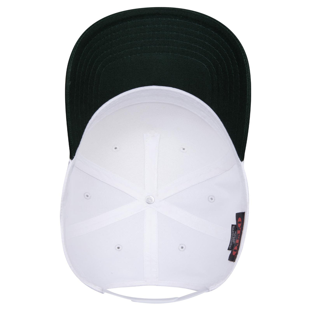 Inside View of 1716 - Dk.Grn/Wht OTTO CAP 5 Panel Mid Profile Baseball Cap
