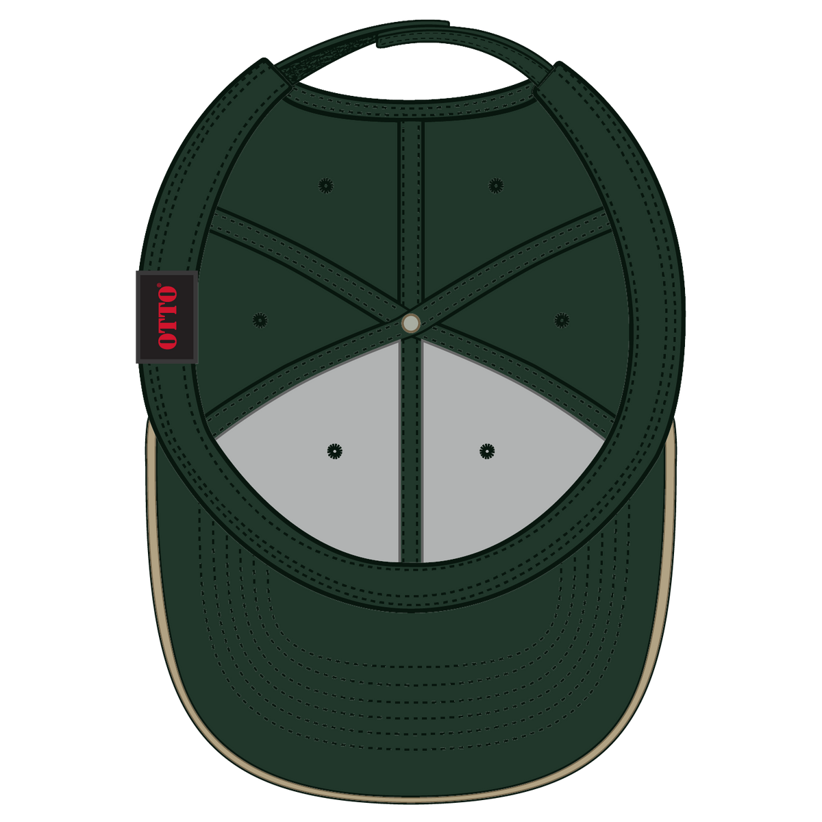 Inside View of 171732 - Dk.Grn/Dk.Grn/Kha OTTO CAP 6 Panel Low Profile Baseball Cap