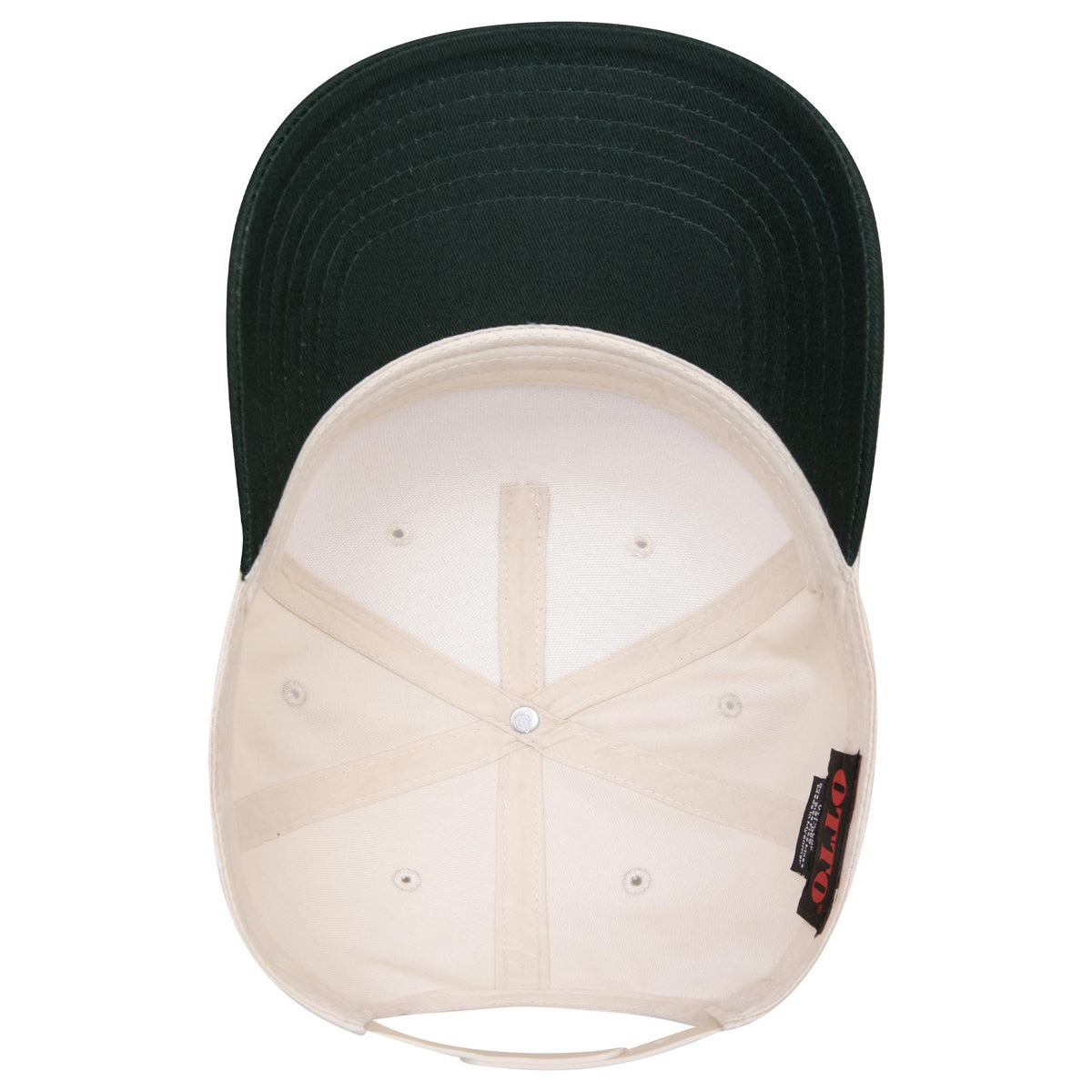 Inside View of 1731 - Dk.Grn/Natrl OTTO CAP 5 Panel Mid Profile Baseball Cap
