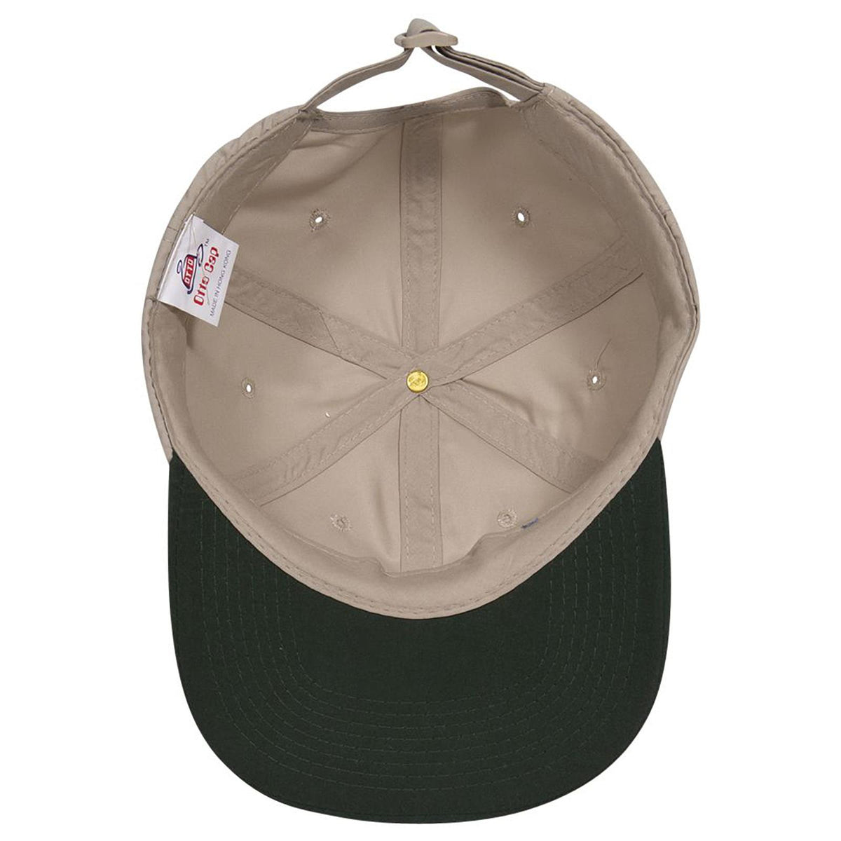 Inside View of 1732 - Dk.Grn/Kha OTTO CAP 6 Panel Low Profile Baseball Cap