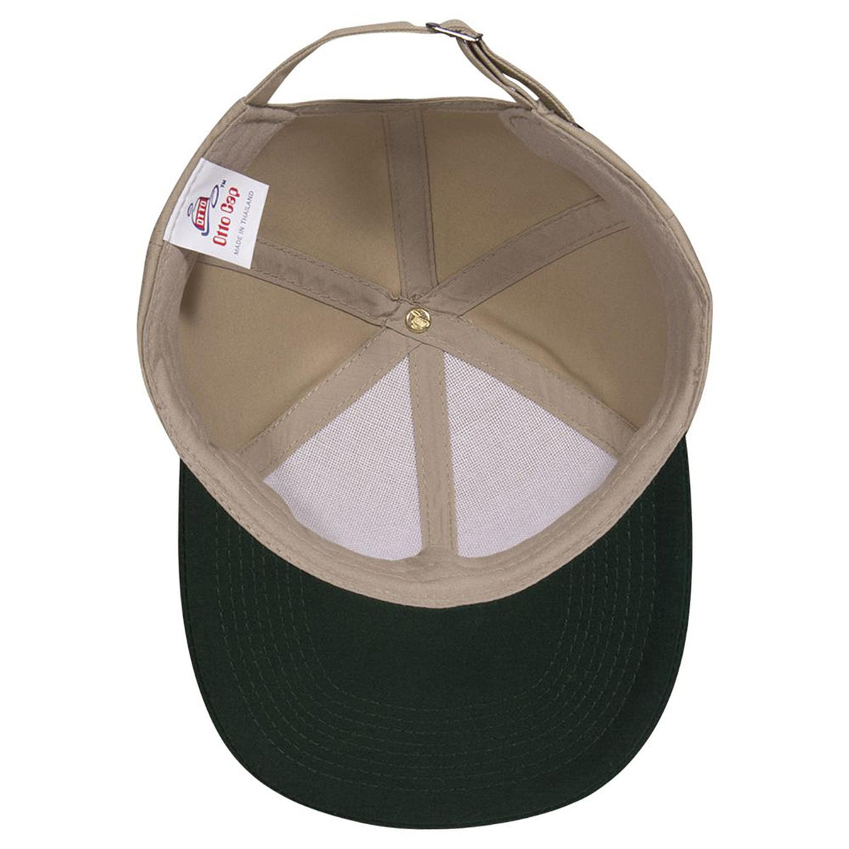 Inside View of 1732 - Dk.Grn/Kha OTTO CAP 6 Panel Low Profile Baseball Cap