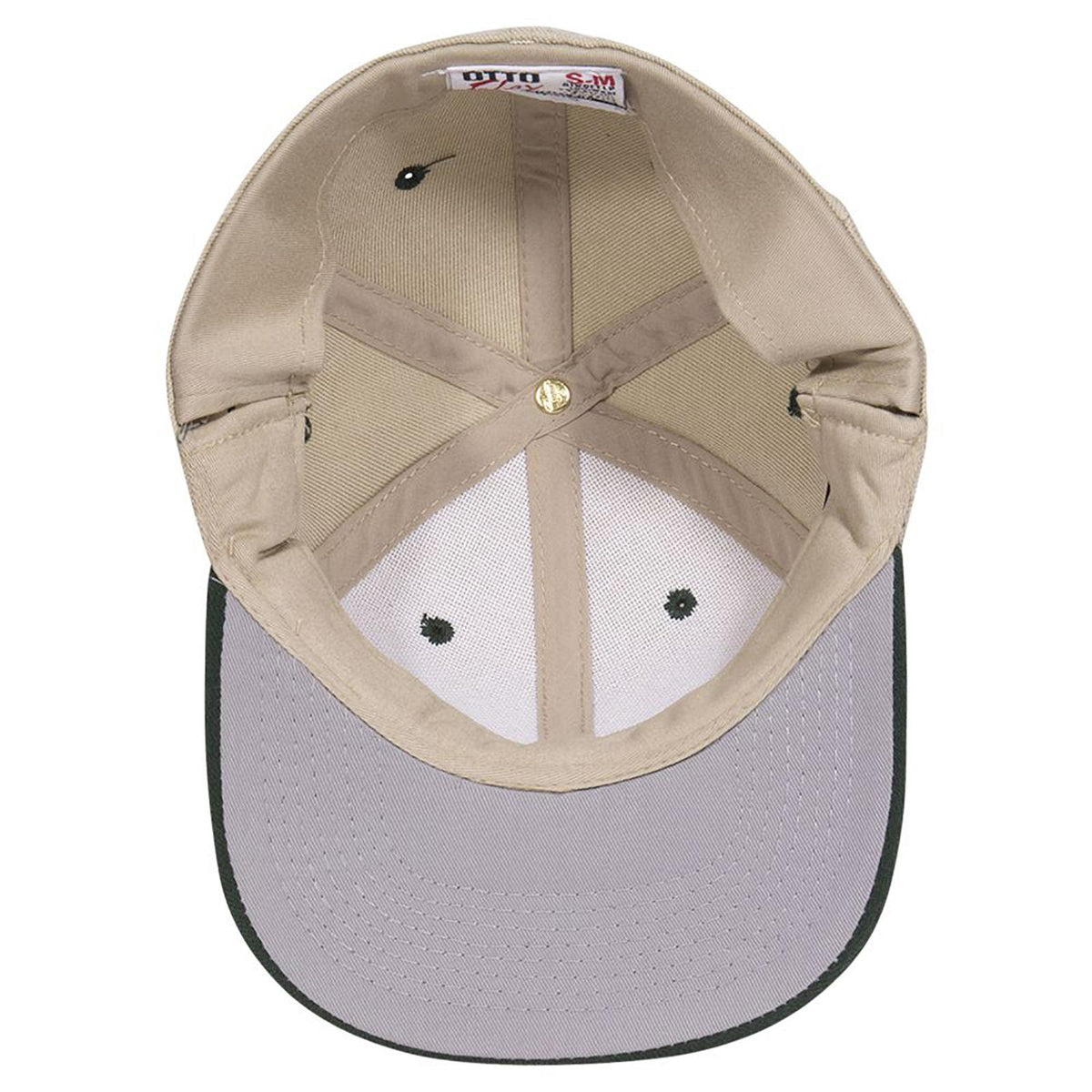 Inside View of 1732 - Dk.Grn/Kha OTTO CAP "OTTO FLEX" Fitted 6 Panel Low Profile Baseball Cap