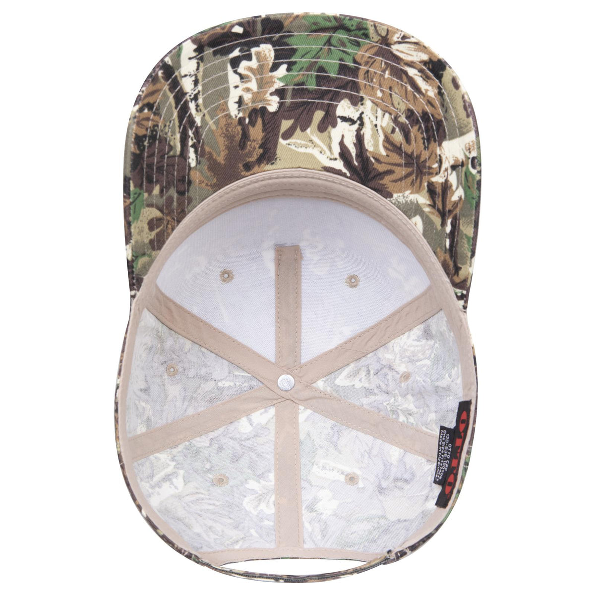 Inside View of 180705 - Lt.Lod/Brn/Kly OTTO CAP Camouflage 5 Panel Mid Profile Baseball Cap