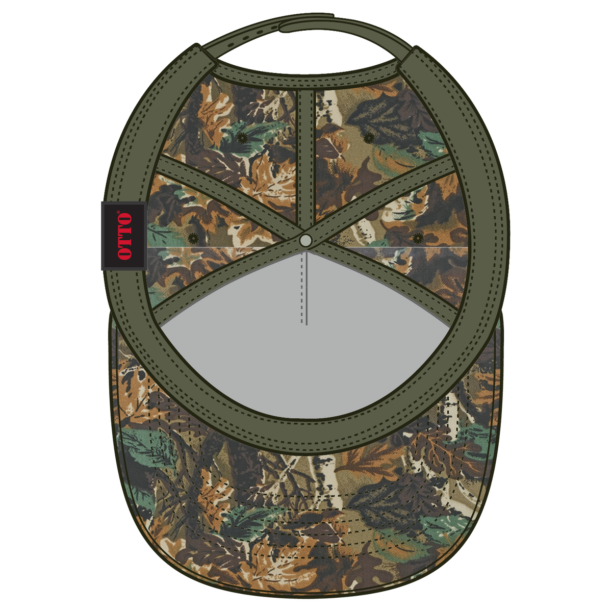 Inside View of 180705 - Lt.Lod/Brn/Kly OTTO CAP Camouflage 5 Panel Mid Profile Baseball Cap