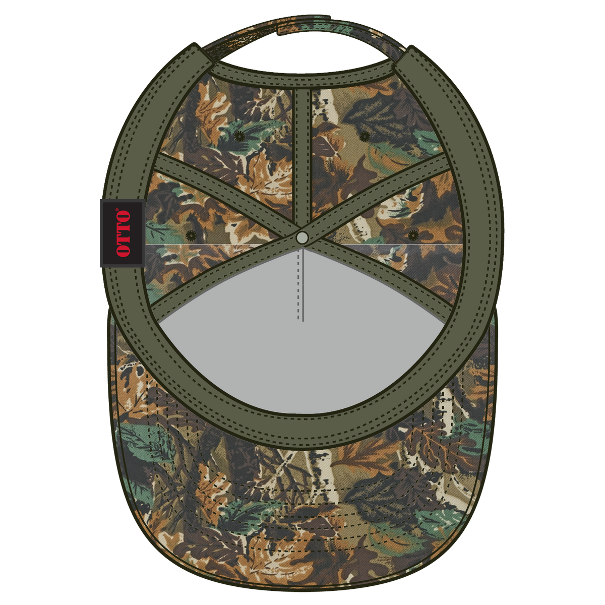 Inside View of 180705 - Lt.Lod/Brn/Kly OTTO CAP Camouflage 5 Panel Mid Profile Baseball Cap