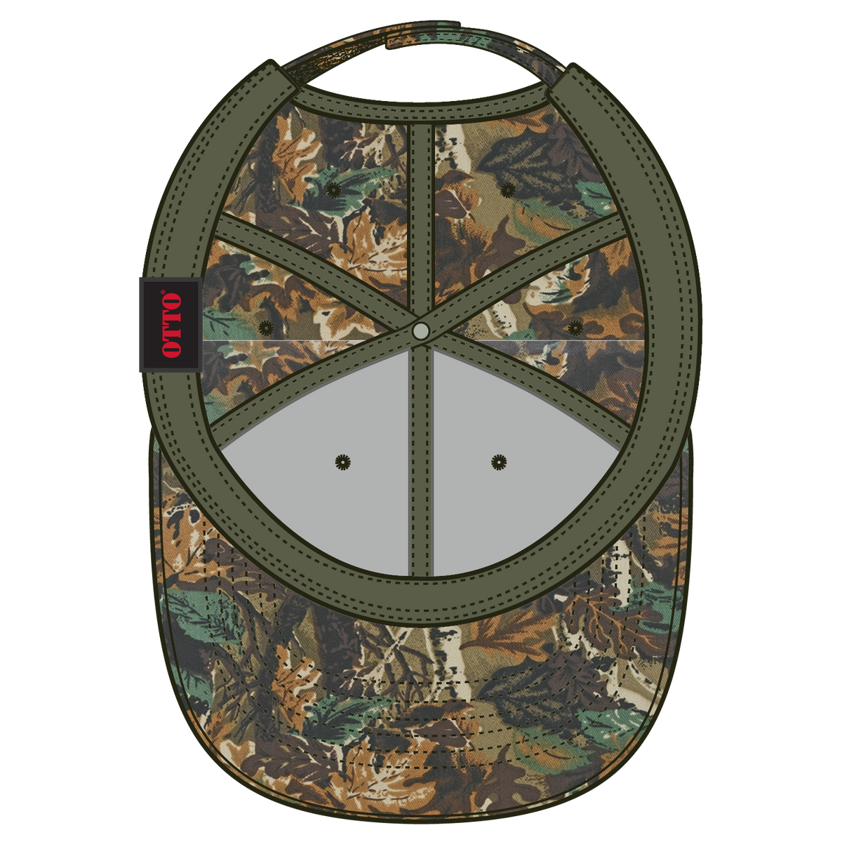 Inside View of 180705 - Lt.Lod/Brn/Kly OTTO CAP Camouflage 6 Panel Low Profile Baseball Cap