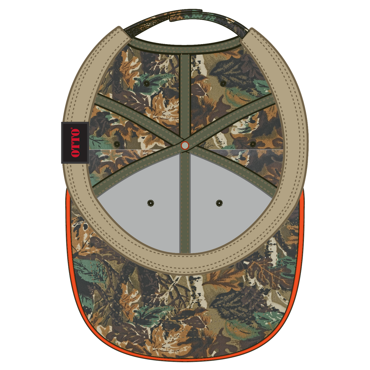 Inside View of 180705 - Lt.Lod/Brn/Kly OTTO CAP Camouflage 6 Panel Low Profile Baseball Cap