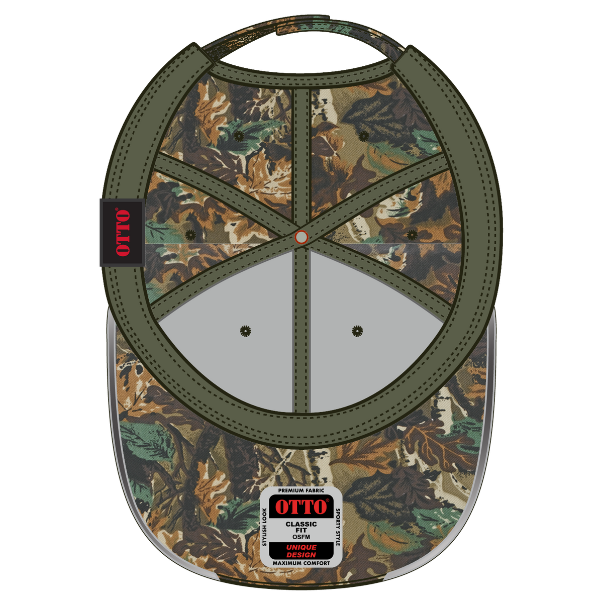 Inside View of 18070509 - Lt.Lod/Brn/Kly/N.Org OTTO CAP 6 Panel Low Profile Baseball Cap