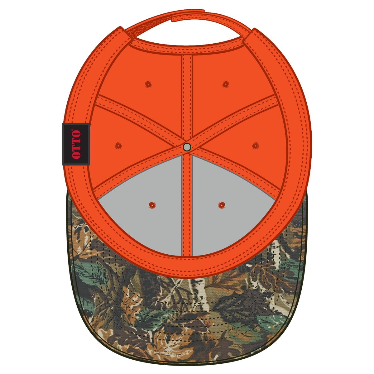 Inside View of 18070509 - Lt.Lod/Brn/Kly/N.Org OTTO CAP Camouflage 6 Panel Low Profile Baseball Cap