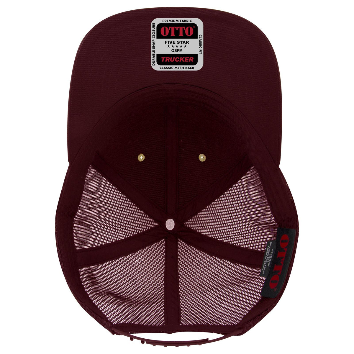 Inside View of 1911219 - Bg Mrn/Crk/Bg Mrn OTTO CAP 6 Panel Low Profile Mesh Back Trucker Hat