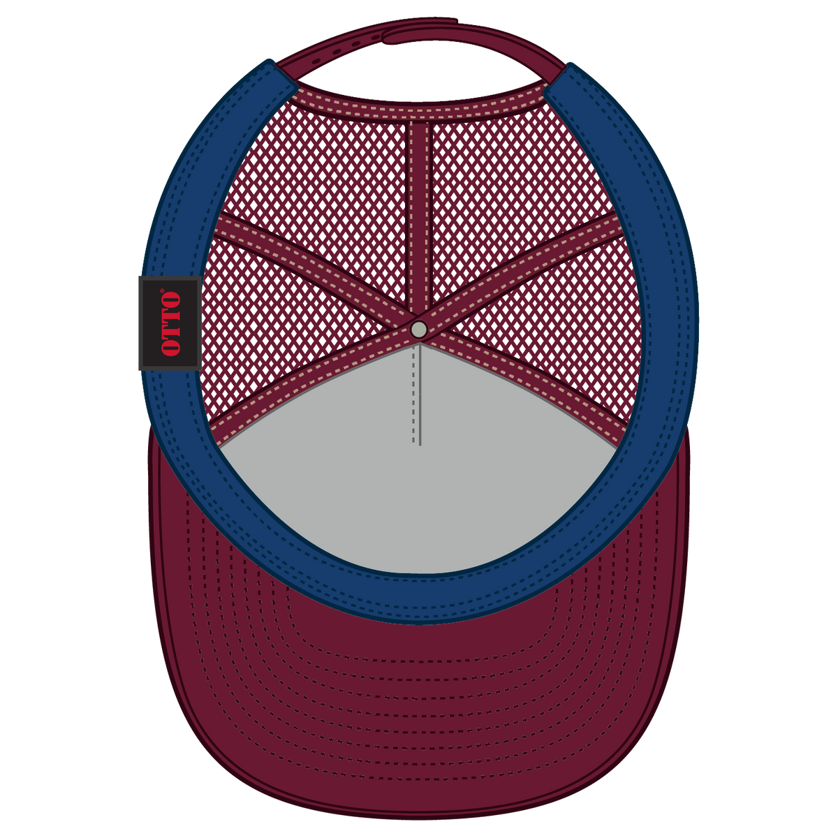 Inside View of 1911219B - Bg Mrn/Crk/Bg Mrn OTTO CAP "OTTO SNAP" 5 Panel Pro Style Mesh Back Trucker Snapback Hat