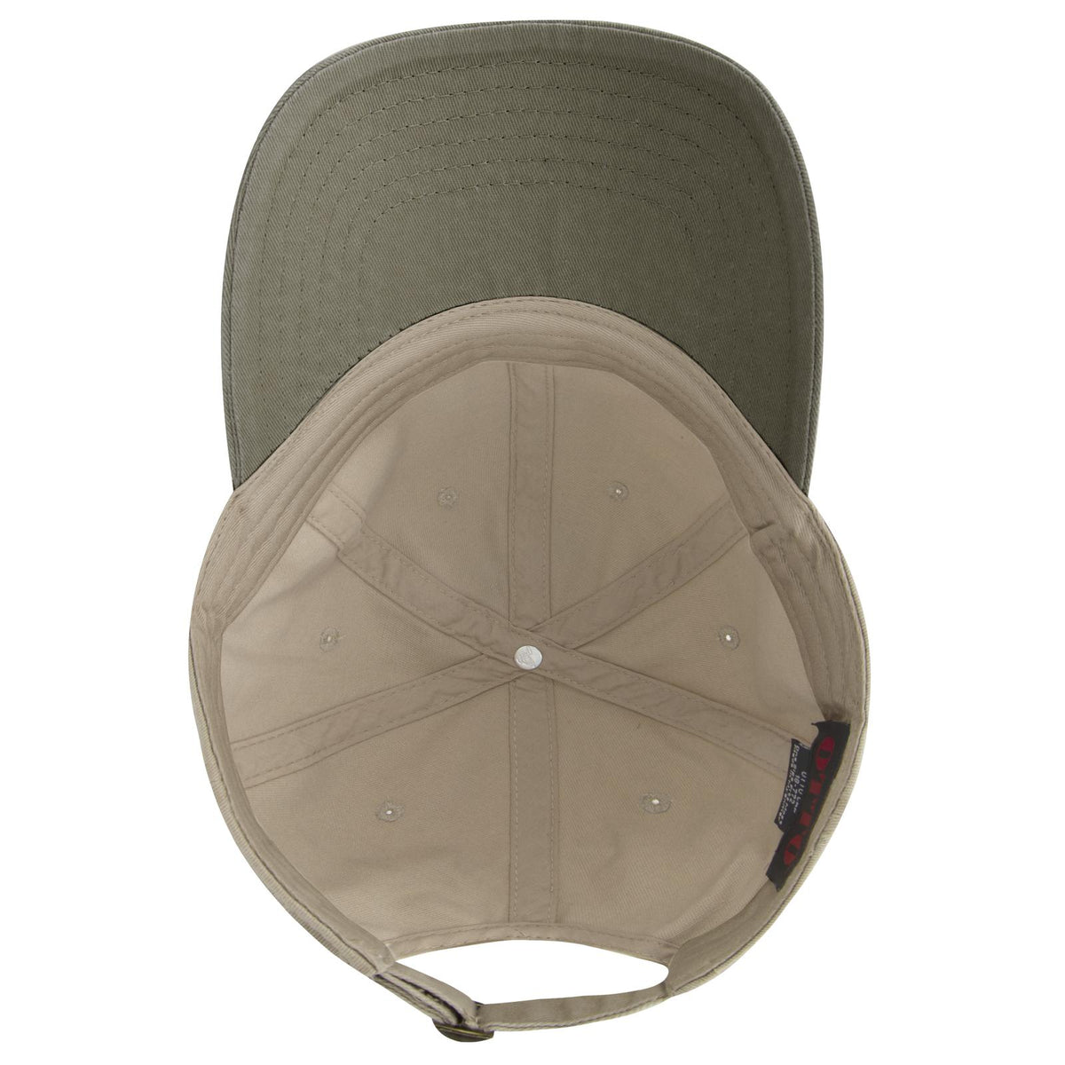 Inside View of 2132 - Ol.Grn/Kha OTTO CAP 6 Panel Low Profile Dad Hat