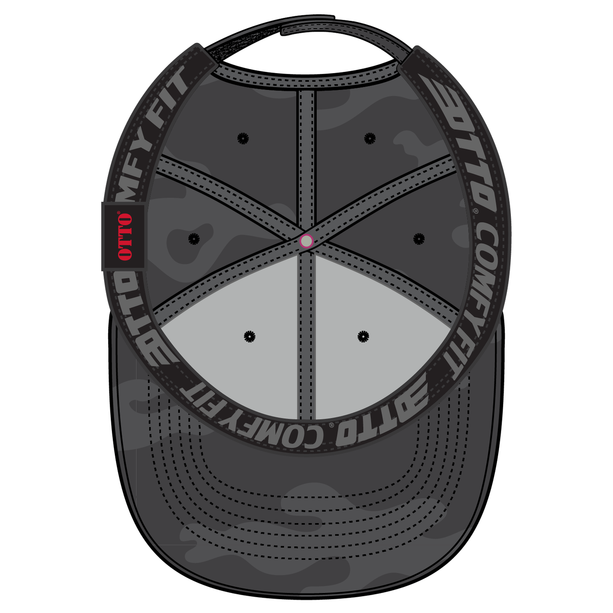 Inside View of 2503 - Ch.Gry/Blk OTTO CAP "OTTO COMFY FIT" 6 Panel Low Profile Baseball Cap