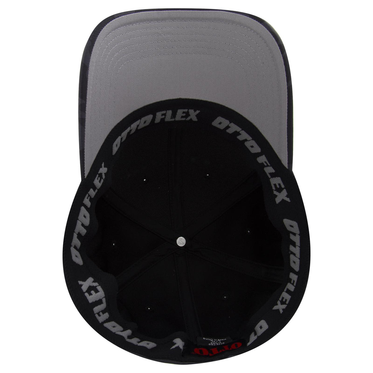 Inside View of 2503 - Ch.Gry/Blk OTTO CAP "OTTO FLEX" Fitted 6 Panel Low Profile Baseball Cap