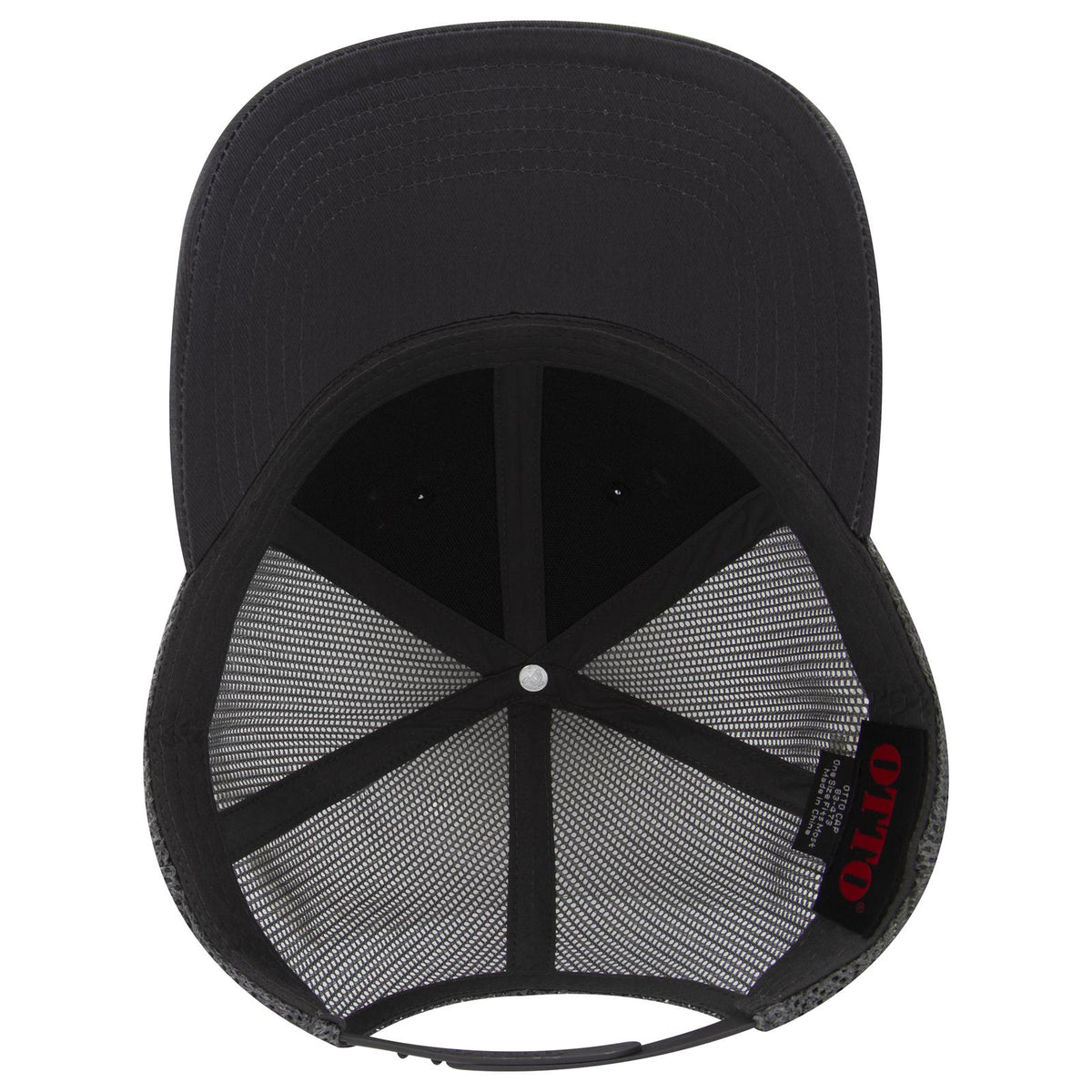 Inside View of 250325 - Ch.Gry/Blk/Ch.Gry OTTO CAP 6 Panel Low Profile Mesh Back Trucker Hat