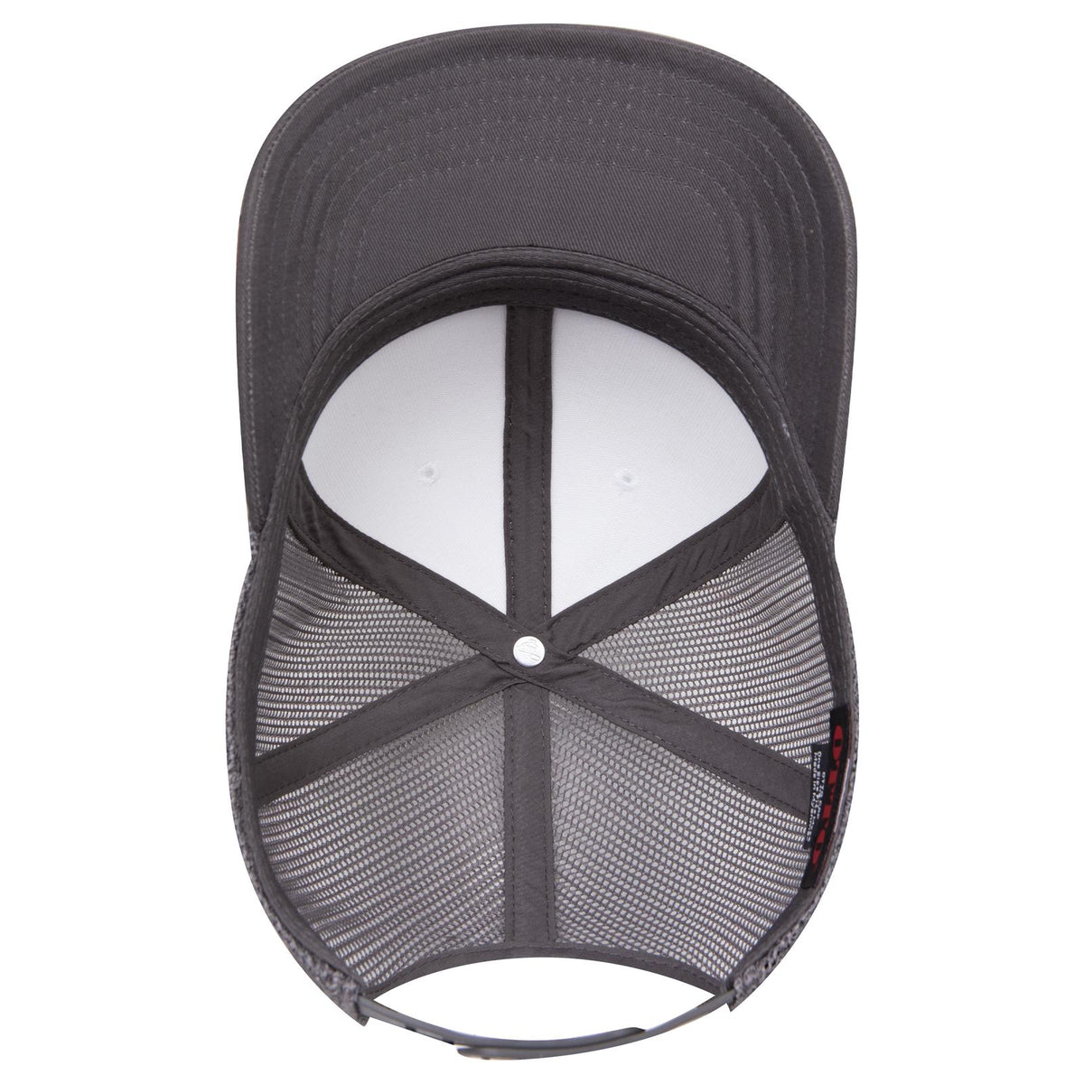 Inside View of 251625 - Ch.Gry/Wht/Ch.Gry OTTO CAP 6 Panel Mid Profile Mesh Back Trucker Hat