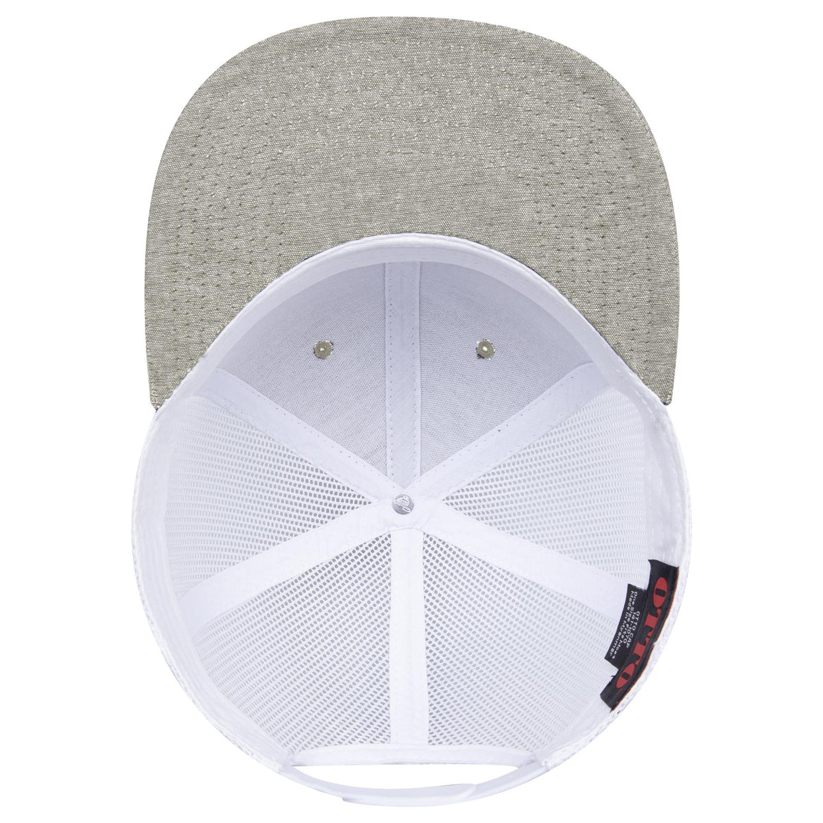 Inside View of 2516A - ChGry/Wht OTTO CAP "OTTO SNAP" 6 Panel Pro Style Mesh Back Trucker Snapback Hat