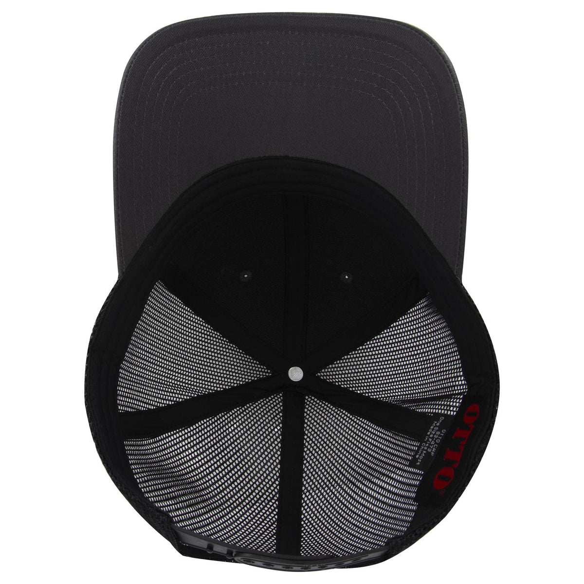 Inside View of 252503 - Ch.Gry/Ch.Gry/Blk OTTO CAP 6 Panel Low Profile Mesh Back Trucker Hat