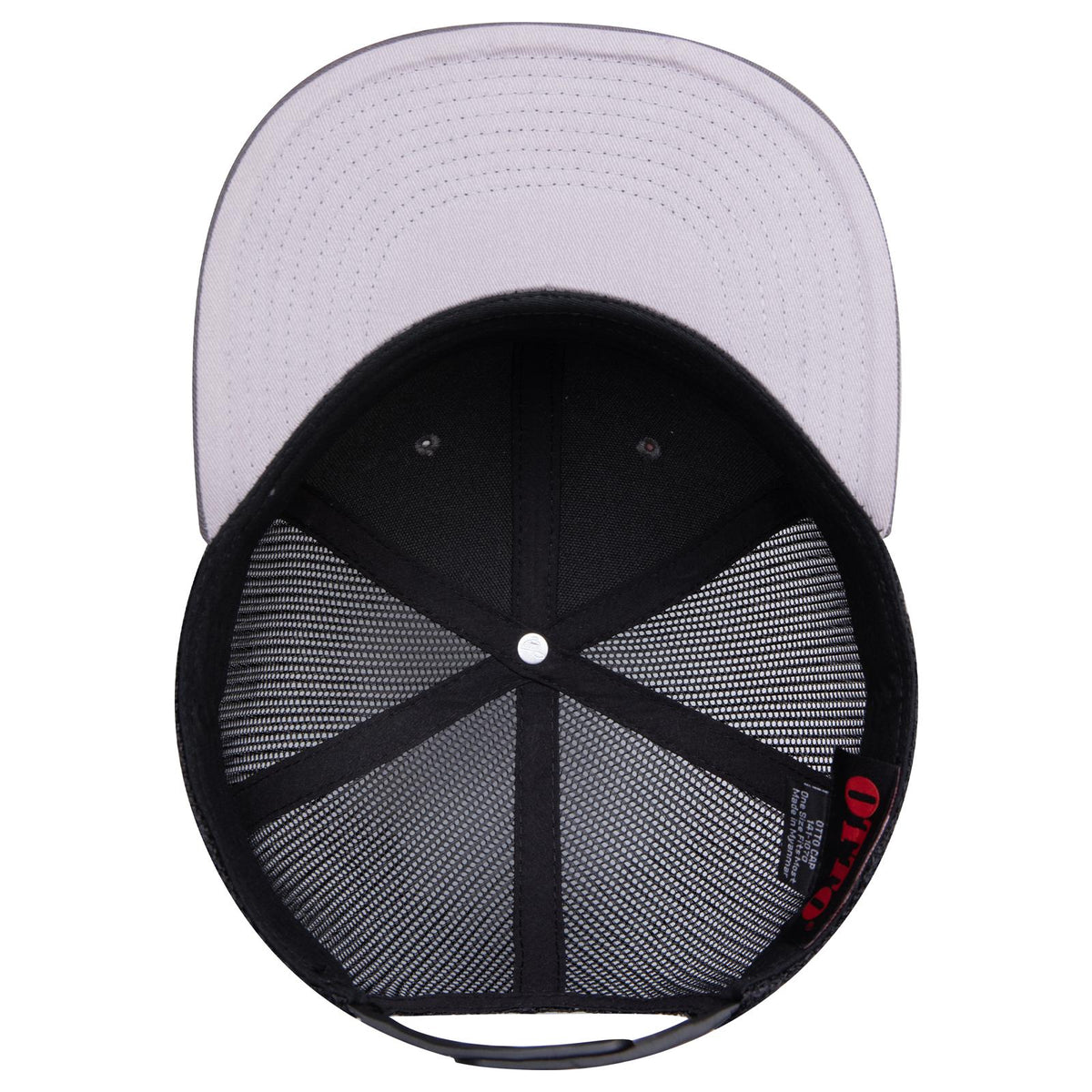 Inside View of 252503B - Ch.Gry/Ch.Gry/Blk OTTO CAP "OTTO SNAP" 6 Panel Pro Style Mesh Back Trucker Snapback Hat